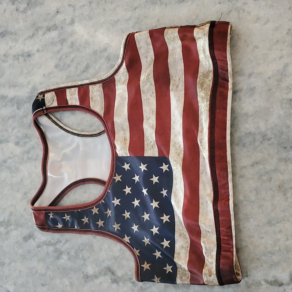 American flag sports bra